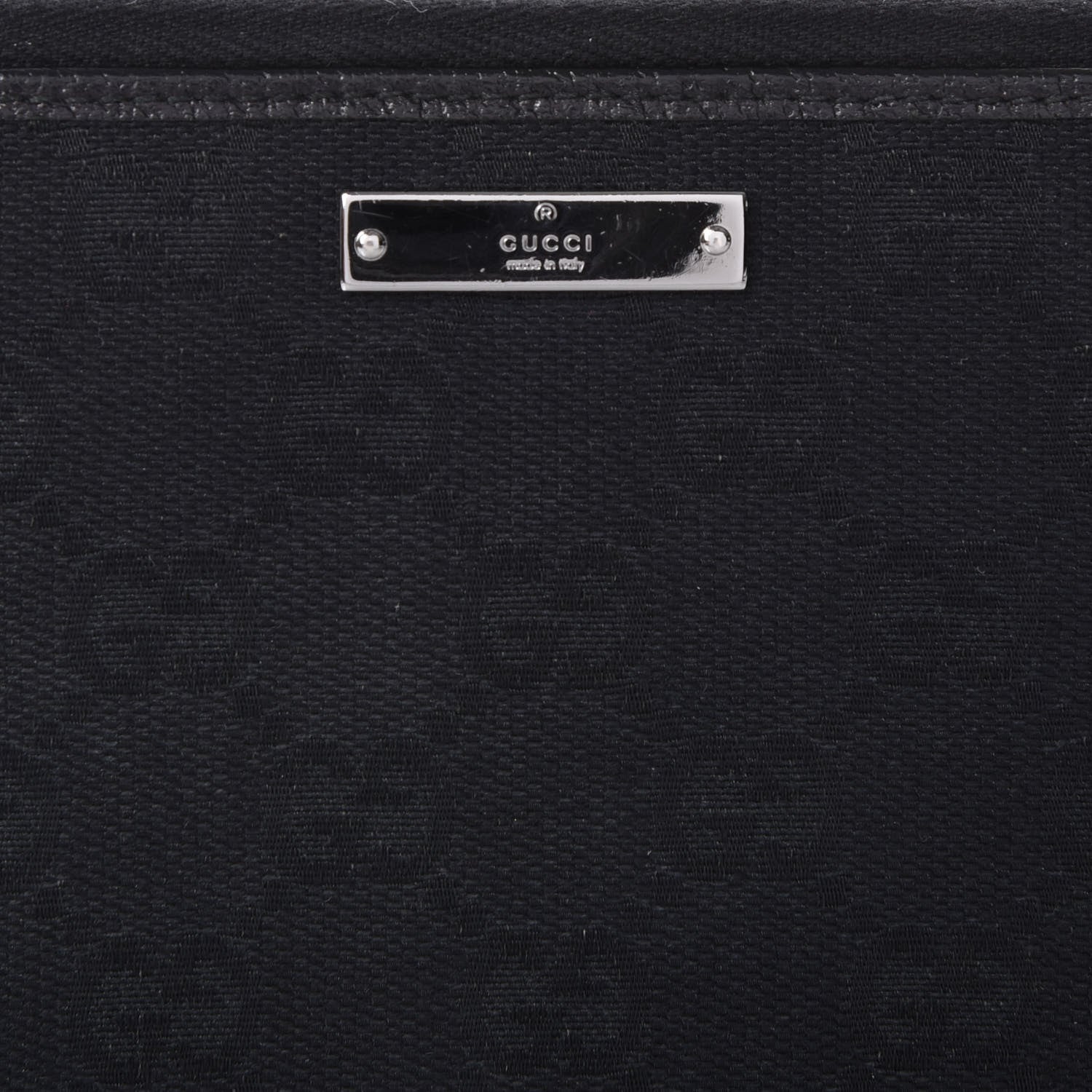 Gucci Monogram Metal Bar Zip Around Wallet Black 2 of 10