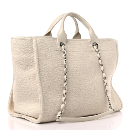 Chanel Wool Deauville Medium Tote Beige 2 of 11