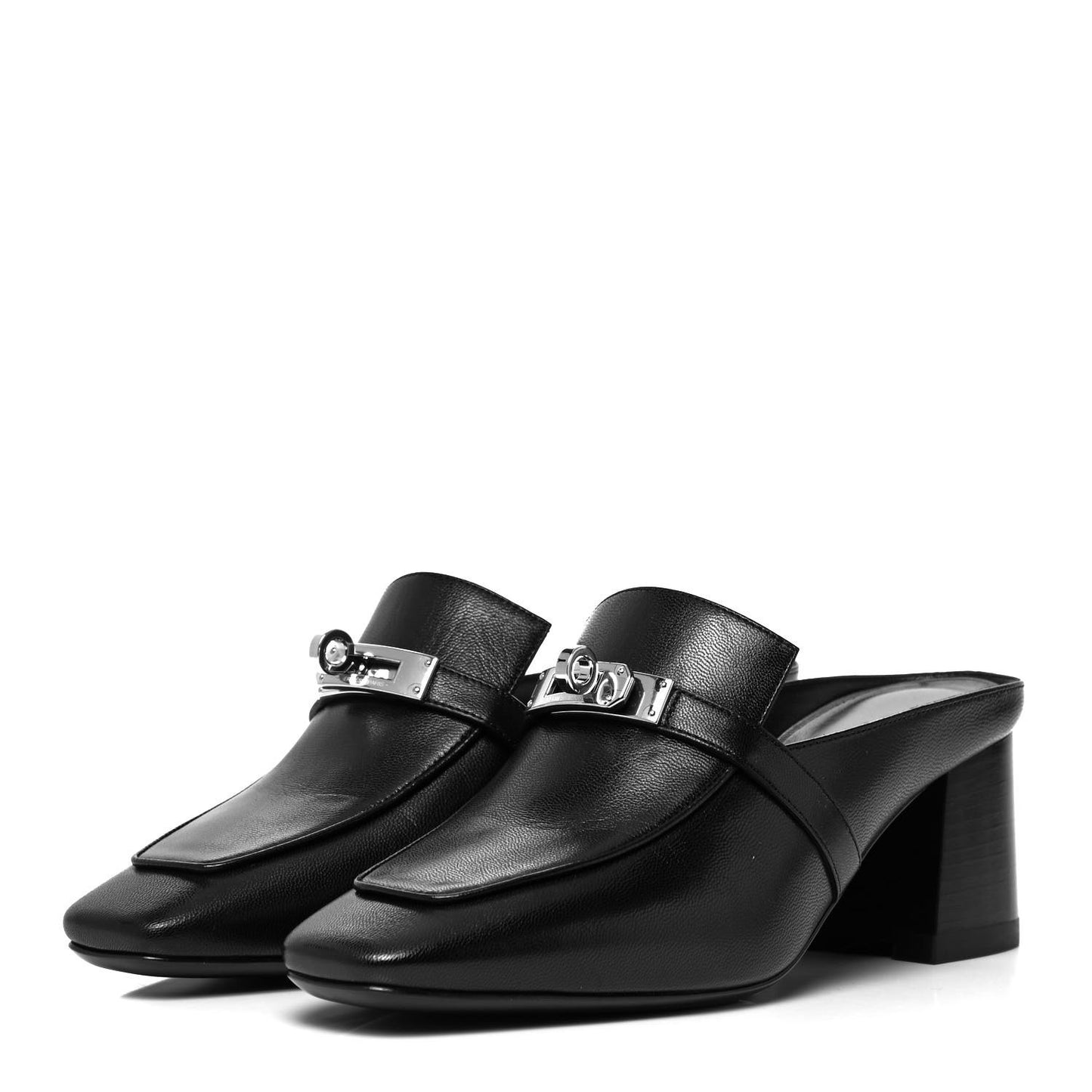 Goatskin Blossom Mules 36 Black