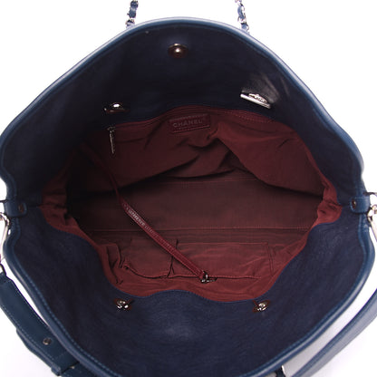 Chanel Caviar Quilted French Riviera Shoulder Bag Dark Navy Blue 4 of 13