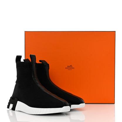 Hermes Technical Canvas Goatskin Fun Sneakers 36.5 Black White 8 of 8