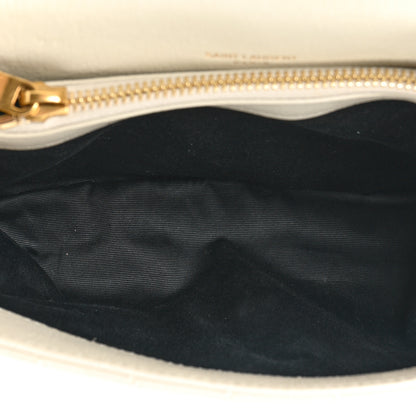 Saint Laurent Sheepskin Matelasse Chevron Monogram Medium College Bag Crema Soft 5 of 14