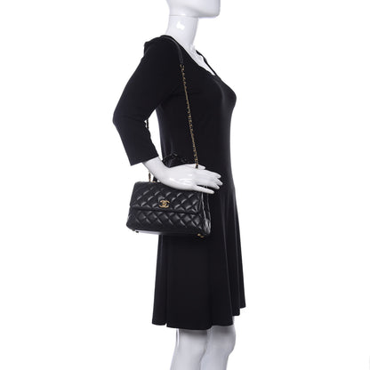 Chanel Calfskin Strass Quilted Mini Coco Handle Flap Black 2 of 10