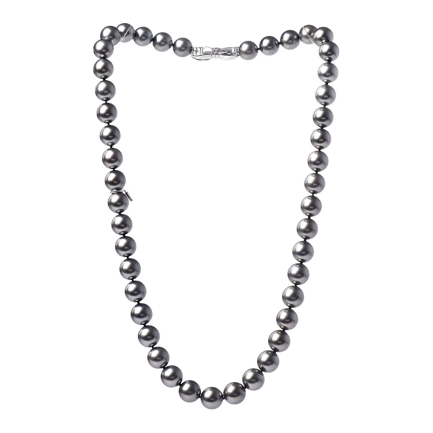 18K White Gold Gray South Sea Cultured Pearl 9-10mm Ginza Strand Necklace 18"