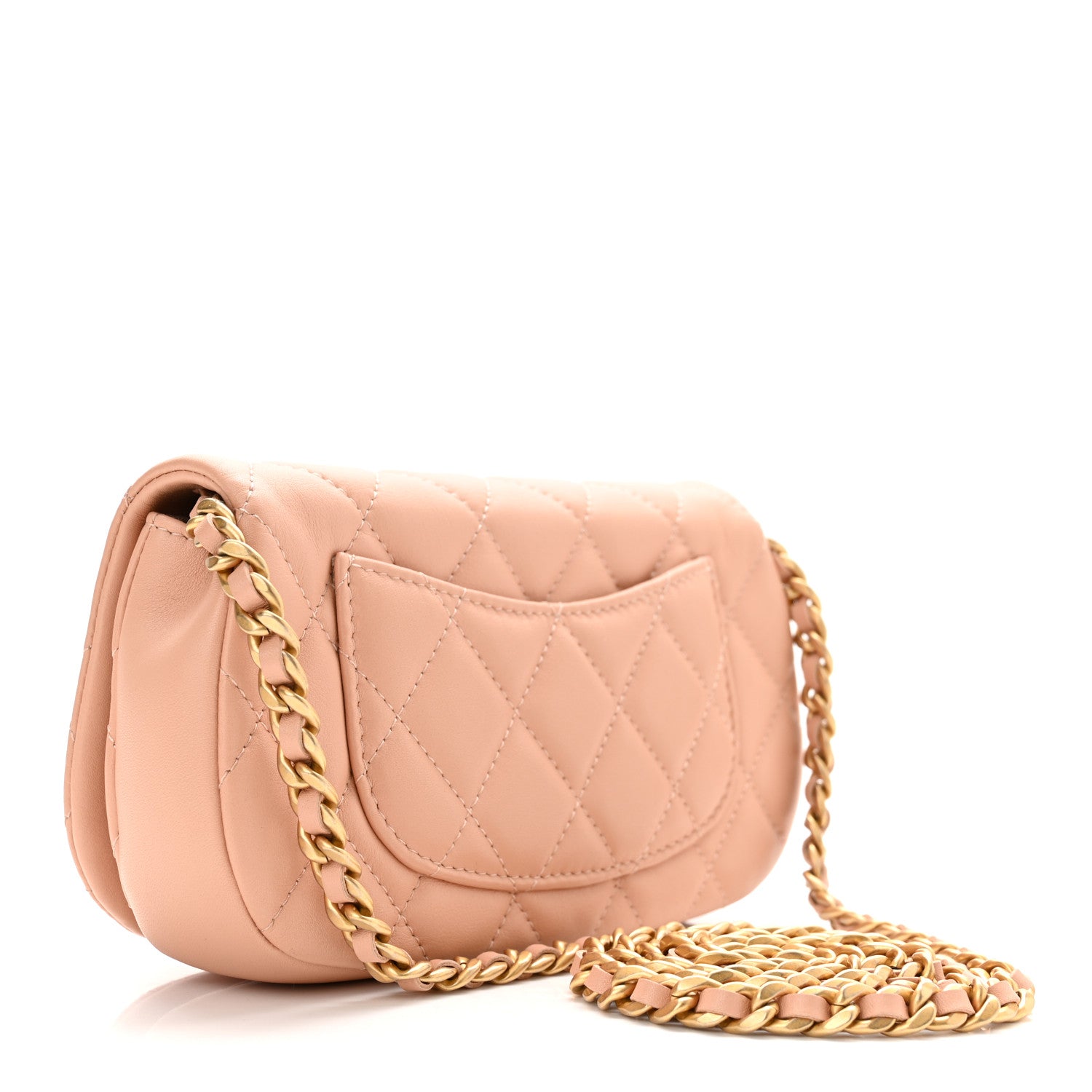 Chanel Calfskin Quilted Coco Mail Clutch With Chain Light Pink 3 of 11