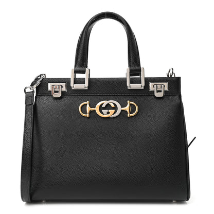 Gucci Grainy Calfskin Small Zumi Top Handle Bag Black 1 of 9