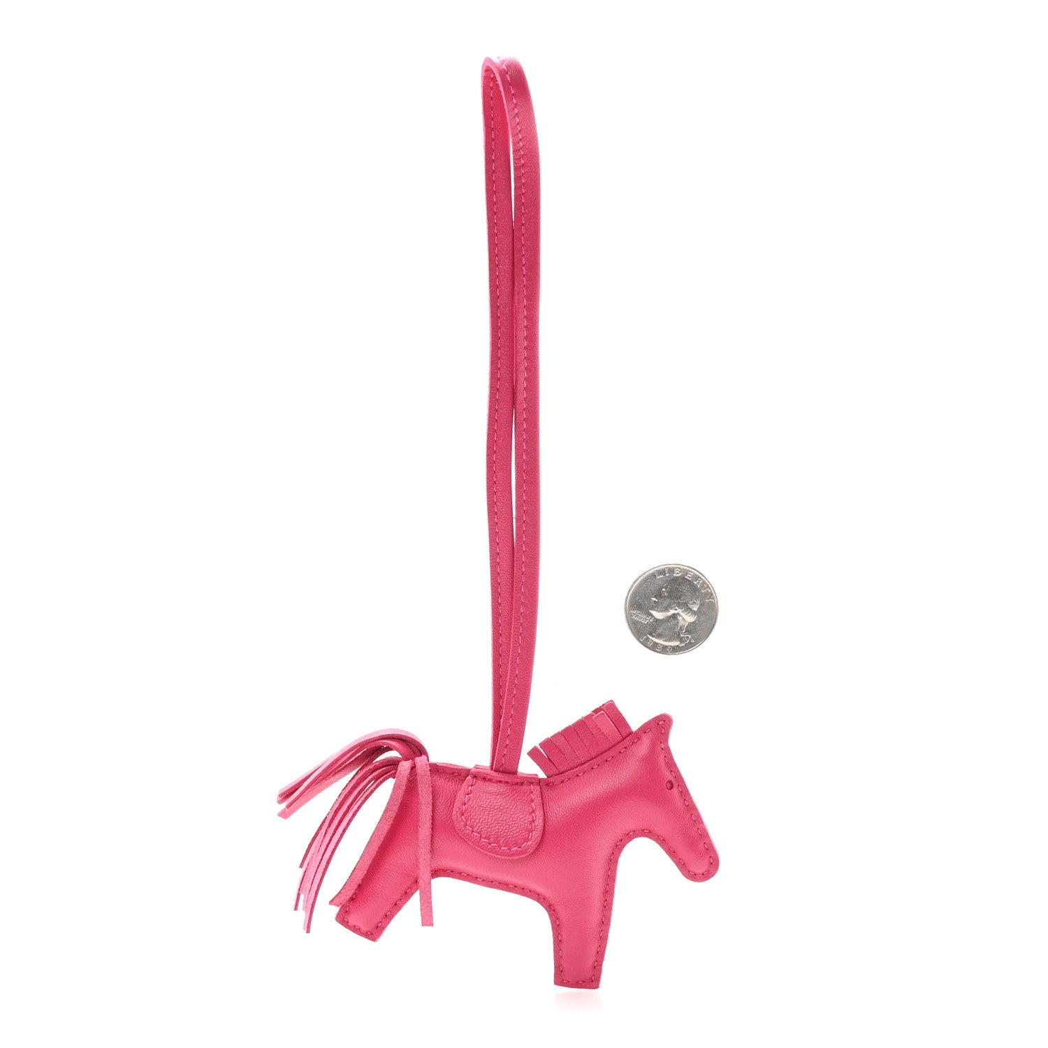 Hermes Milo Lambskin Grigri Rodeo Horse Bag Charm PM  Rose Mexico 2 of 4