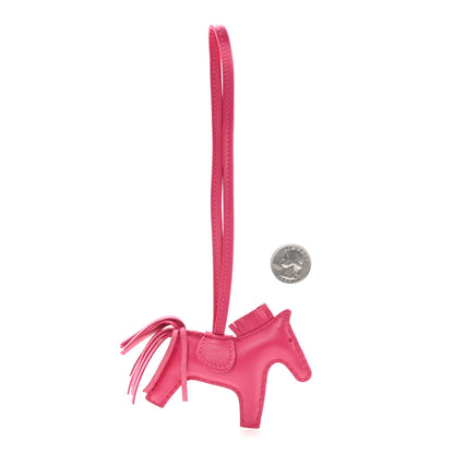 Hermes Milo Lambskin Grigri Rodeo Horse Bag Charm PM  Rose Mexico 2 of 4