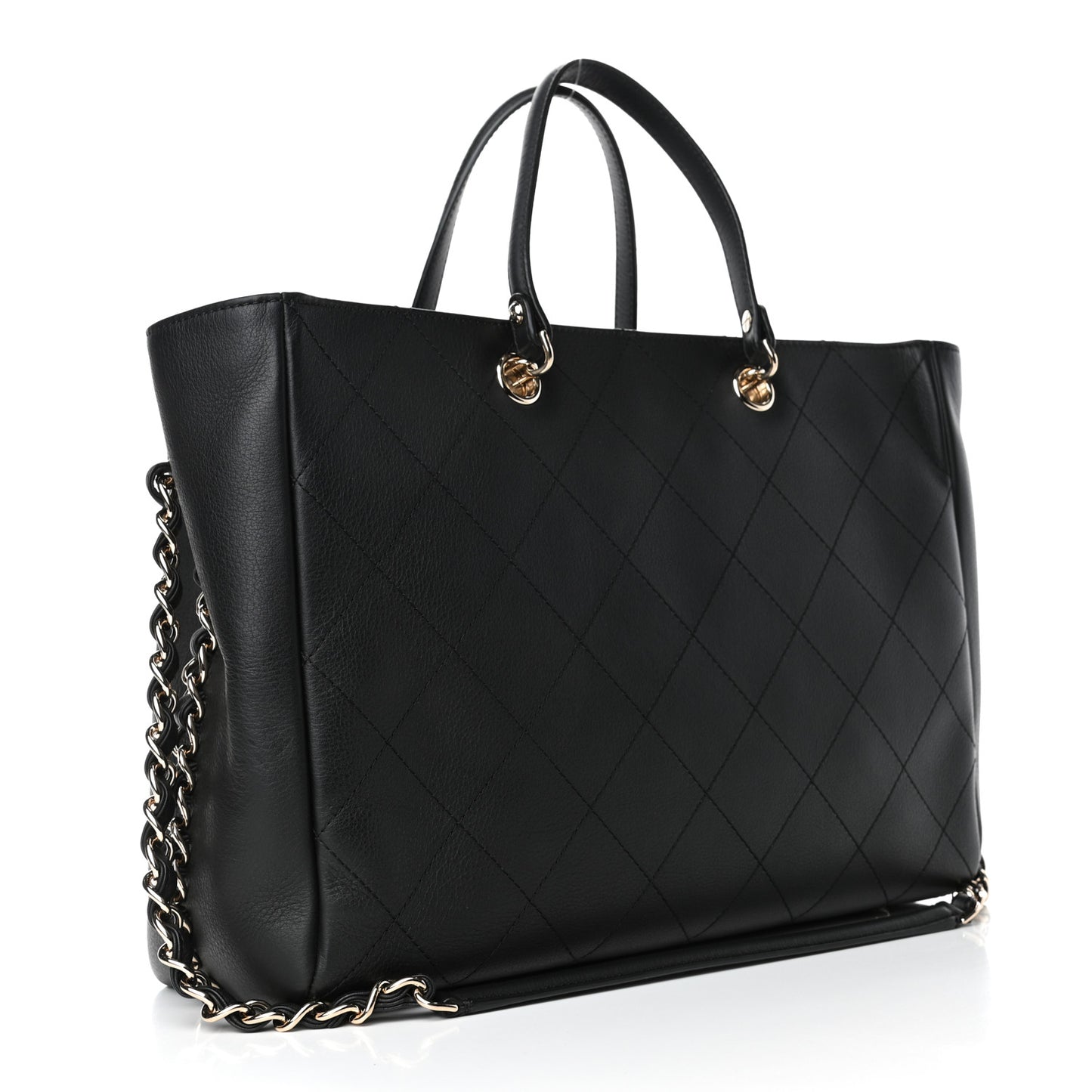 Bullskin Stitched Medium Shopping Bag Black