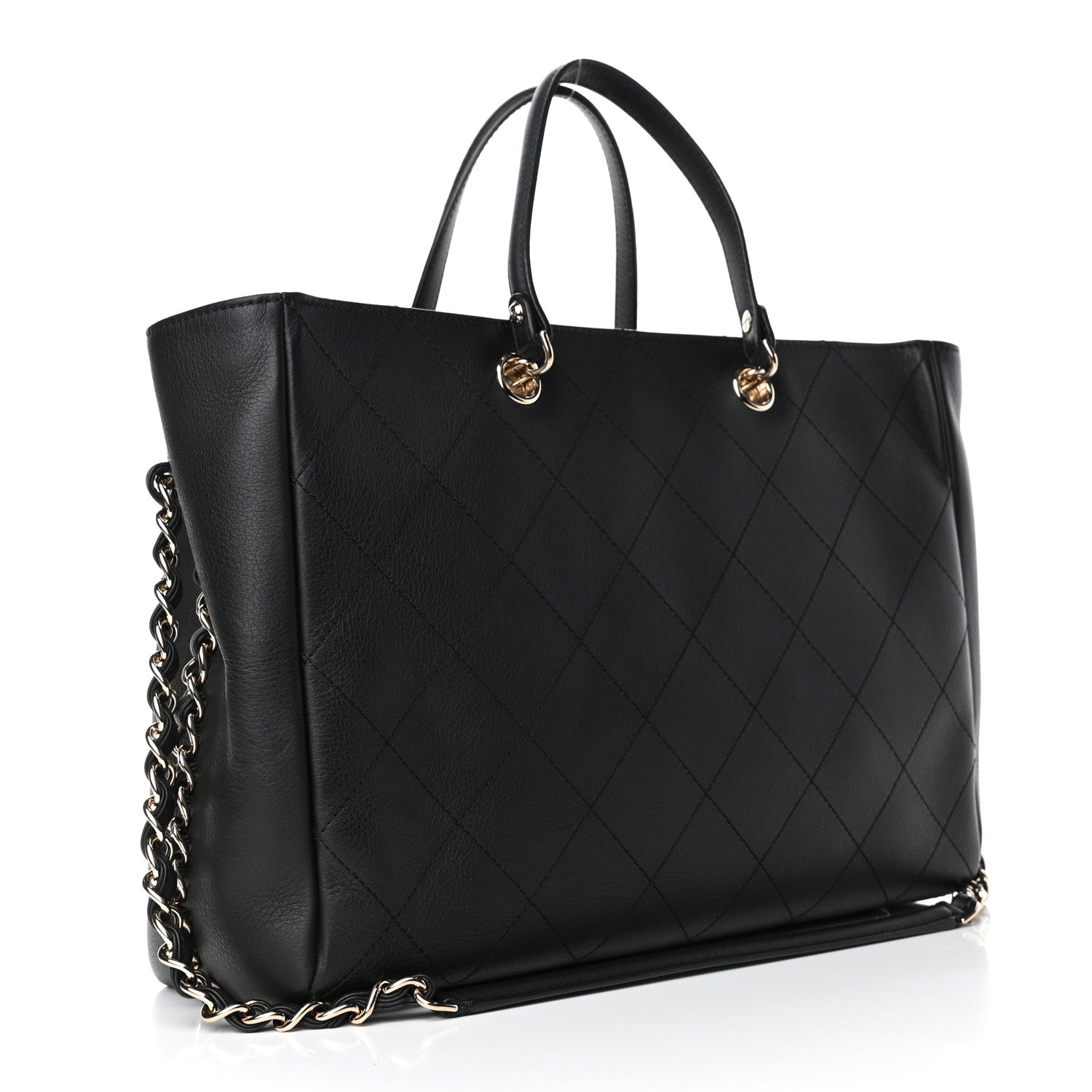 Chanel Bullskin Stitched Medium Shopping Bag Black 2 of 5
