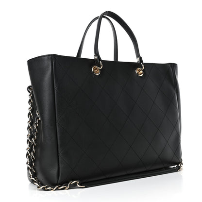 Chanel Bullskin Stitched Medium Shopping Bag Black 2 of 5