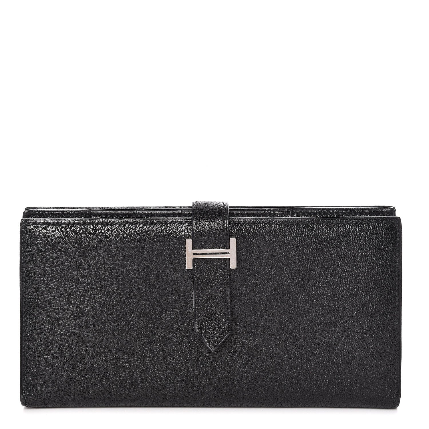 Hermes Chevre Mysore Bearn Gusset Wallet Black 1 of 8
