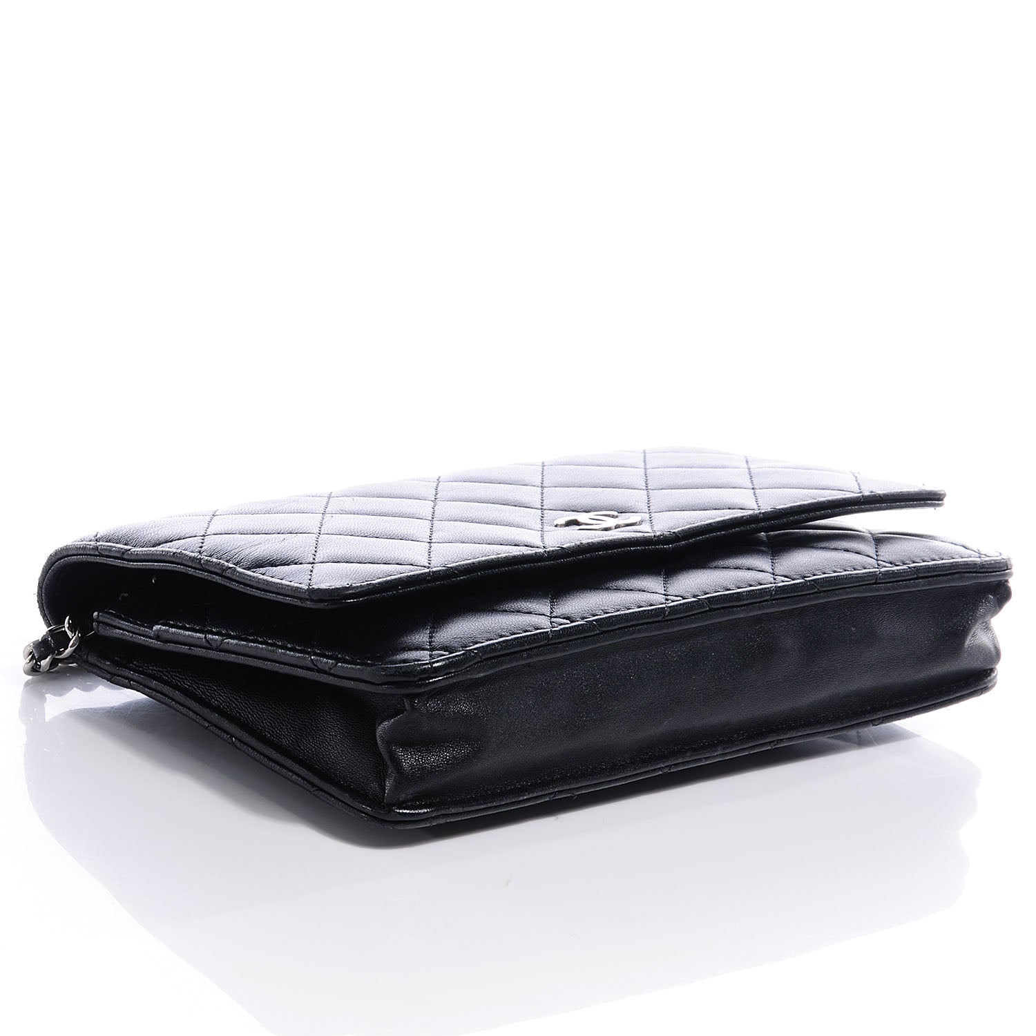 Chanel Lambskin Quilted Wallet On Chain WOC Black 4 of 8