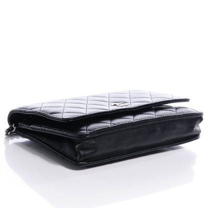 Chanel Lambskin Quilted Wallet On Chain WOC Black 4 of 8