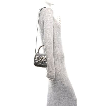 Versace Metallic Crackled Lambskin Mini La Medusa Silver 2 of 10
