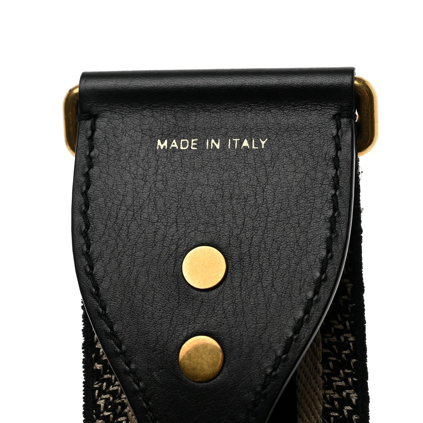 Canvas Embroidered Shoulder Strap Black