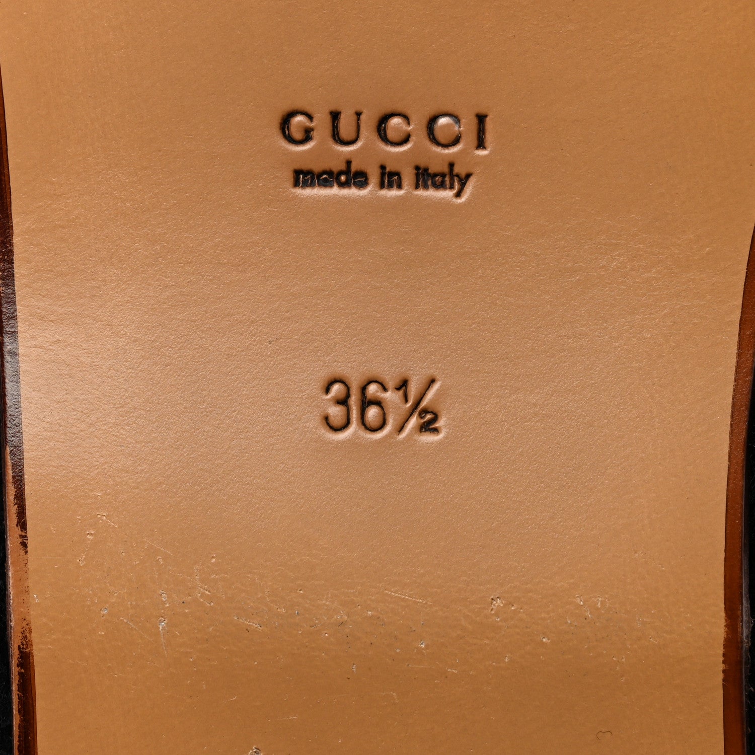 Gucci Faux Shearling Interlocking G Womens Eileen Slippers 36.5 Butterscotch Black 7 of 8