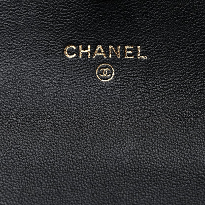 Chanel Lambskin Quilted Pearl Top Handle Clutch With Chain Black 6 of 11