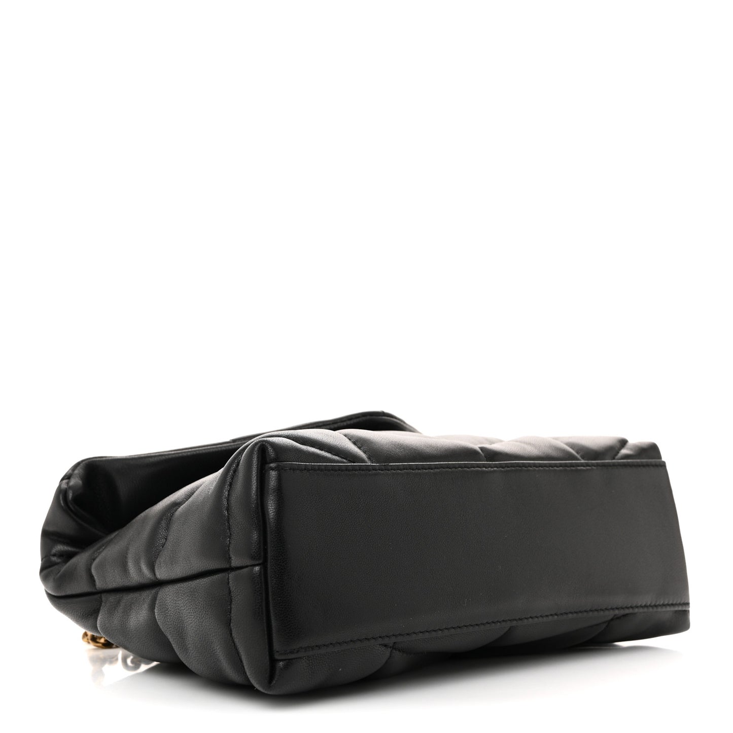Lambskin Quilted Toy Loulou Puffer Monogram Chain Satchel Black