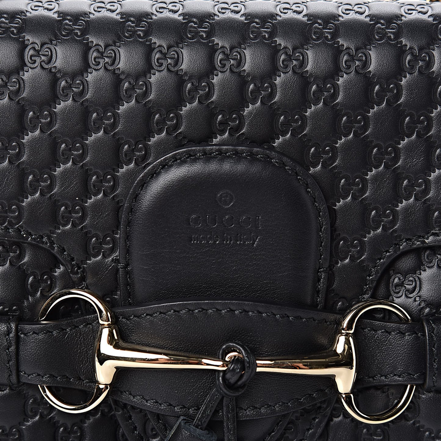 Microguccissima Medium Emily Chain Shoulder Bag Black