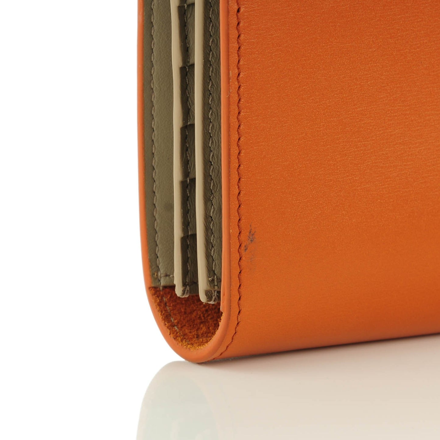 Shiny Calfskin Palmelato Large Multifunction Strap Wallet Tawny