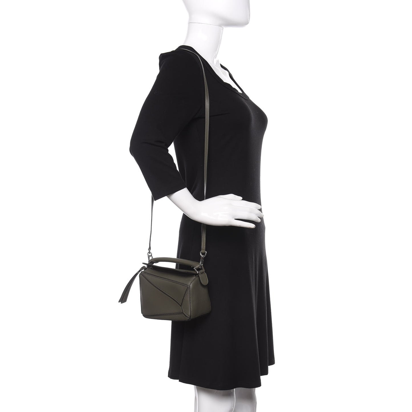 Calfskin Mini Puzzle Bag Khaki Green