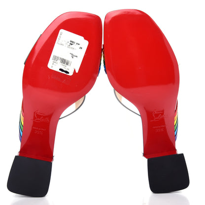 Christian Louboutin Metallic Calfskin Rainbow Arkenmule 55 Slide Sandals 39.5 Silver Multicolor 6 of 11