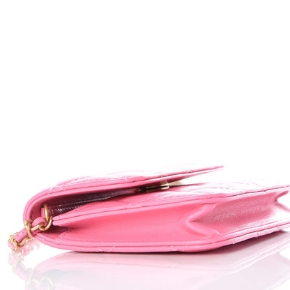 Chanel Lambskin Quilted Pearl Crush Clutch With Chain Pink 5 of 12