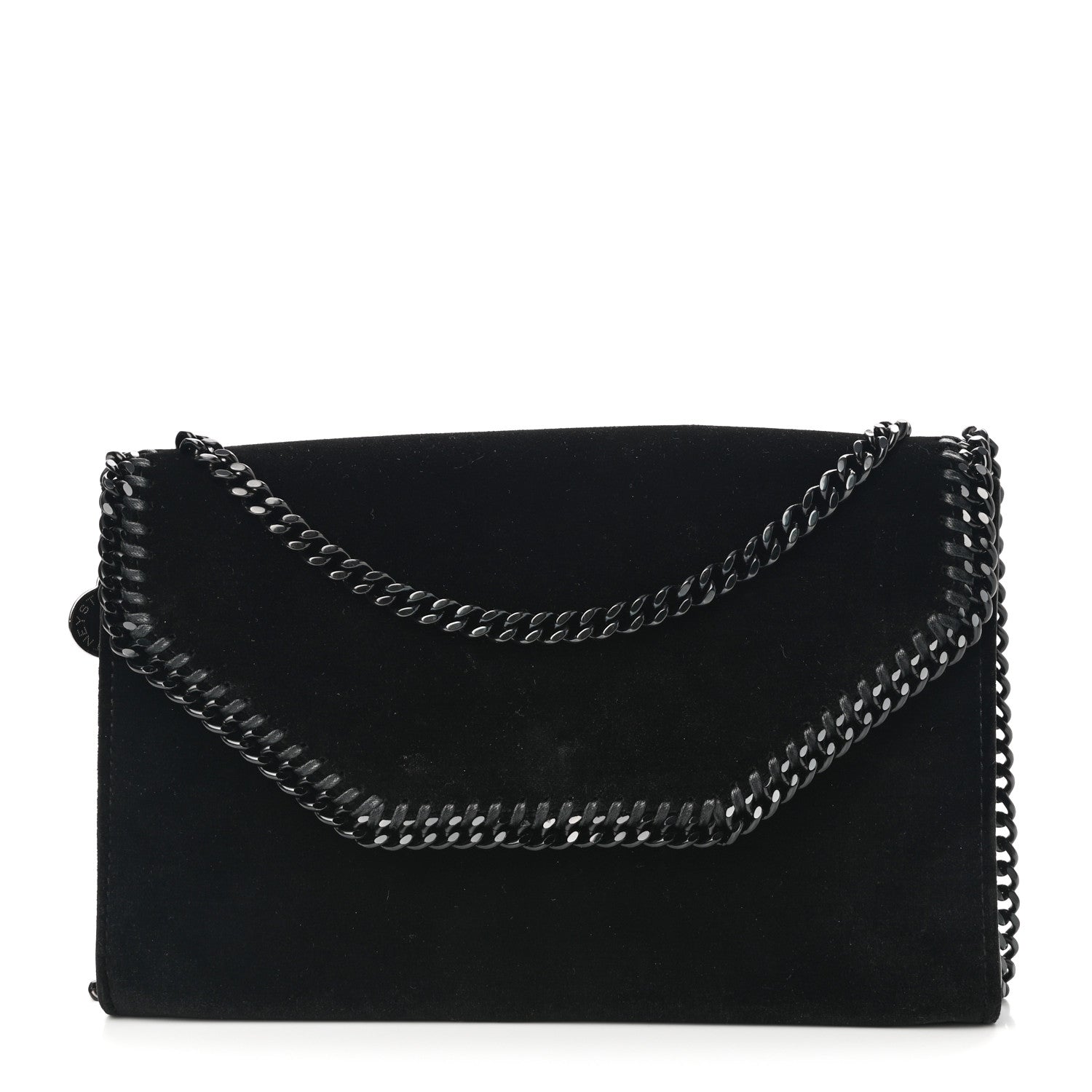 Stella McCartney Velvet Effect Falabella Shoulder Bag Black 1 of 10
