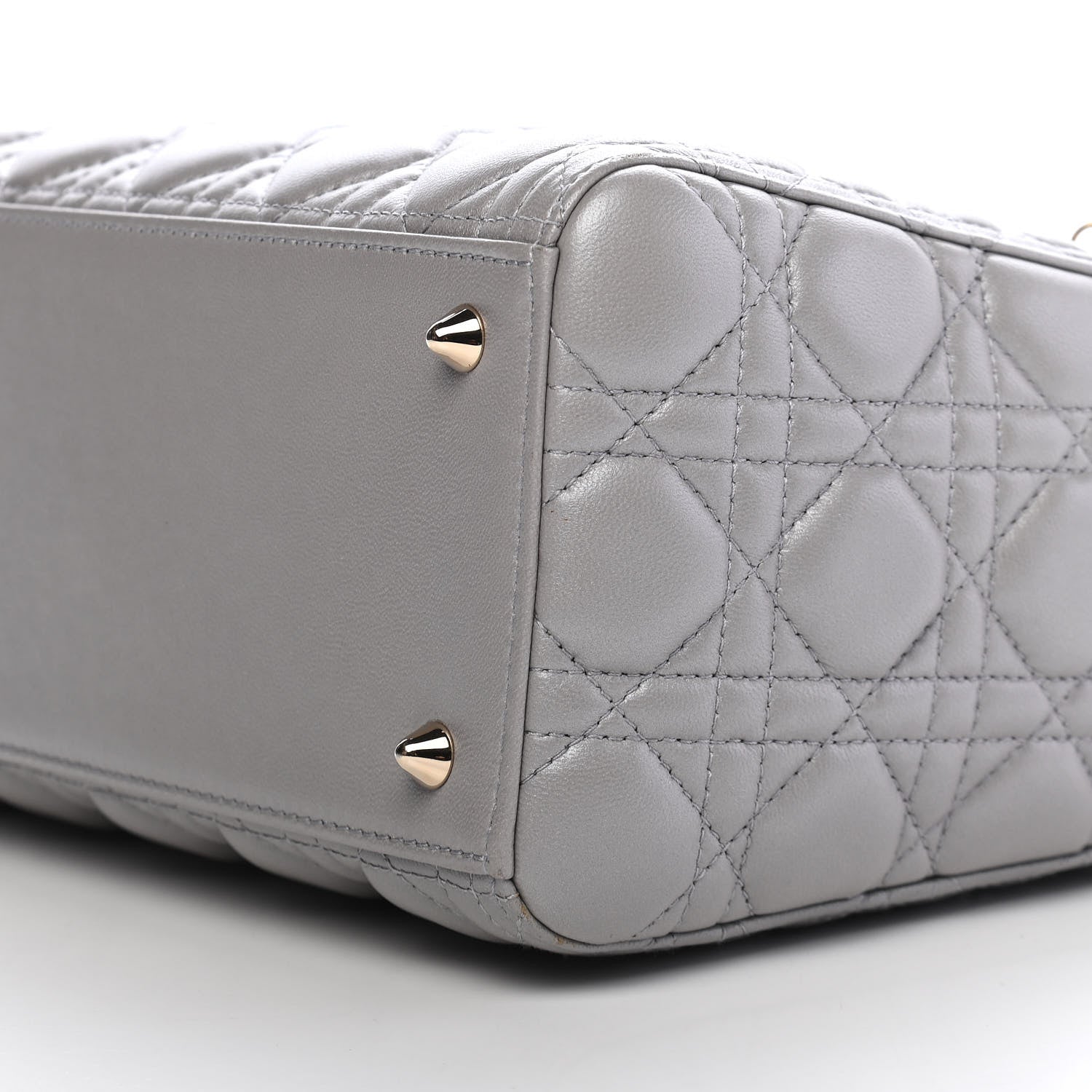 Christian Dior Lambskin Cannage Medium Lady Dior Grey 9 of 9