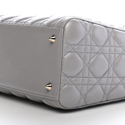 Christian Dior Lambskin Cannage Medium Lady Dior Grey 9 of 9
