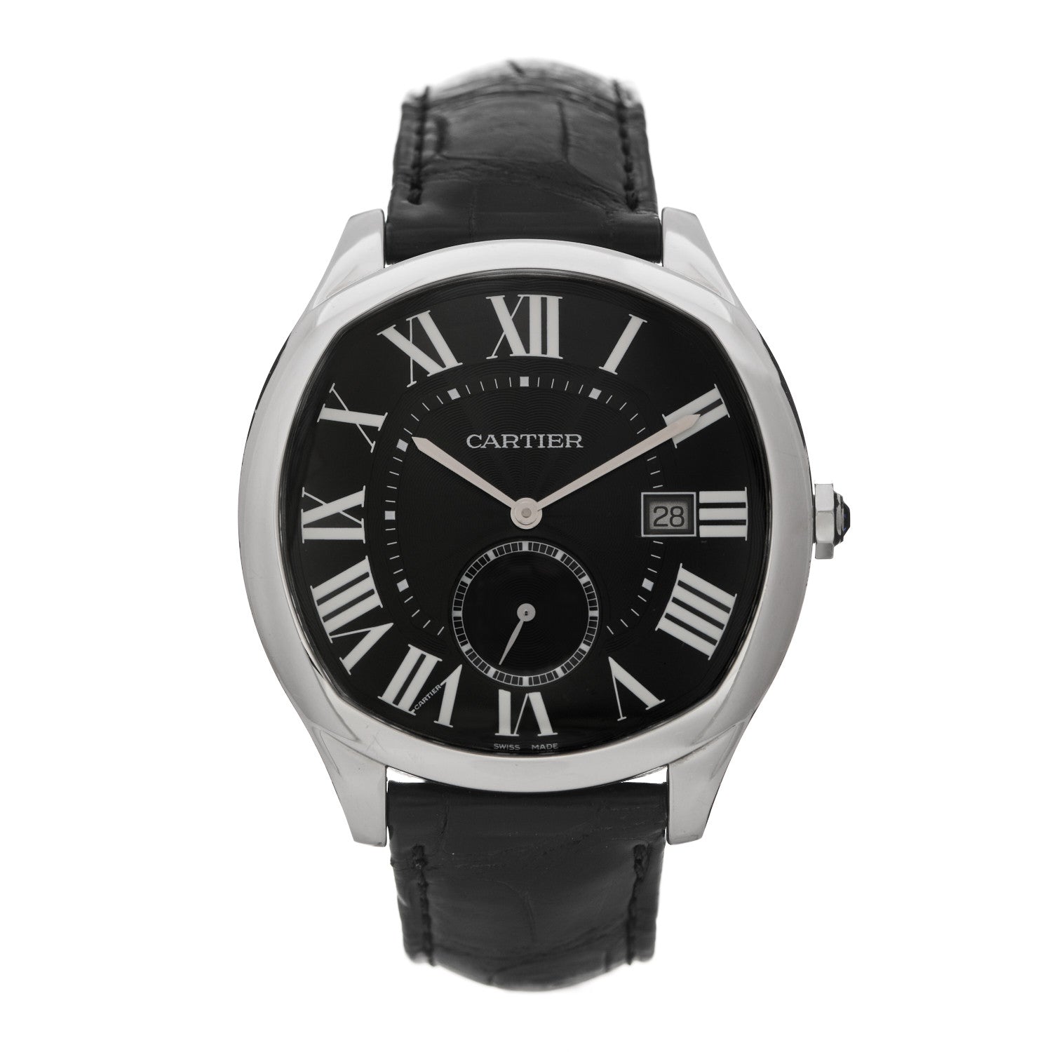 Cartier Stainless Steel Alligator 41mm Drive De Cartier Automatic Watch Black 1 of 4