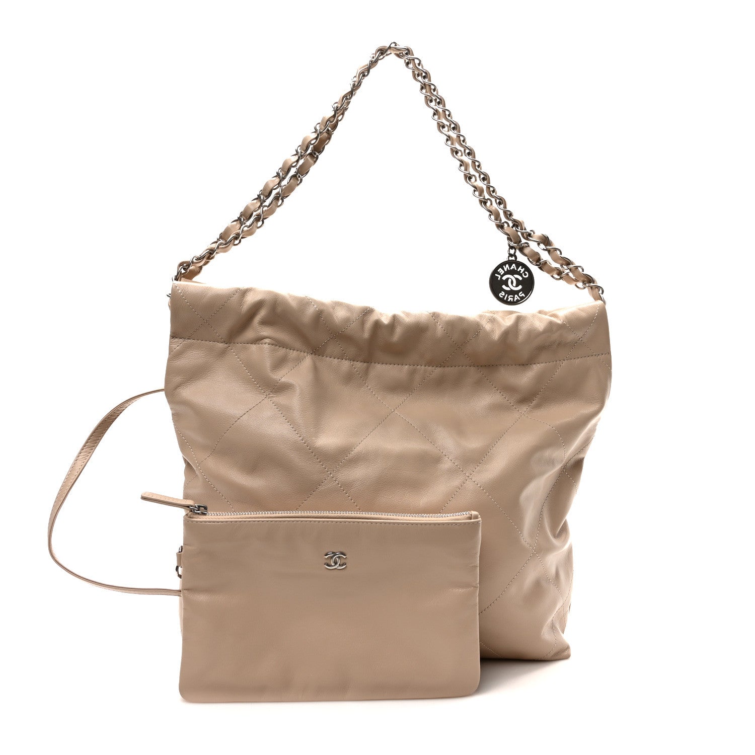 Chanel Shiny Calfskin Quilted Small Chanel 22 Beige 11 of 11