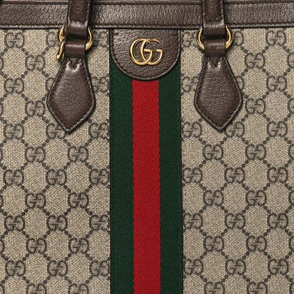 Gucci GG Supreme Monogram Web Medium Ophidia Tote Bag Brown 7 of 13