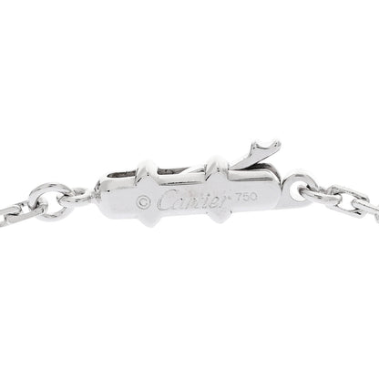 Cartier 18K White Gold Diamond Double C Cartier Pendant Necklace 4 of 6