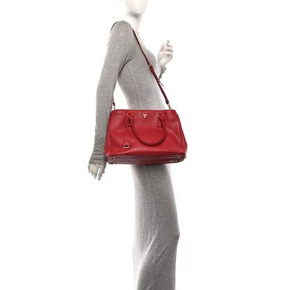 Prada Saffiano Lux Medium Tote Fuoco 2 of 9