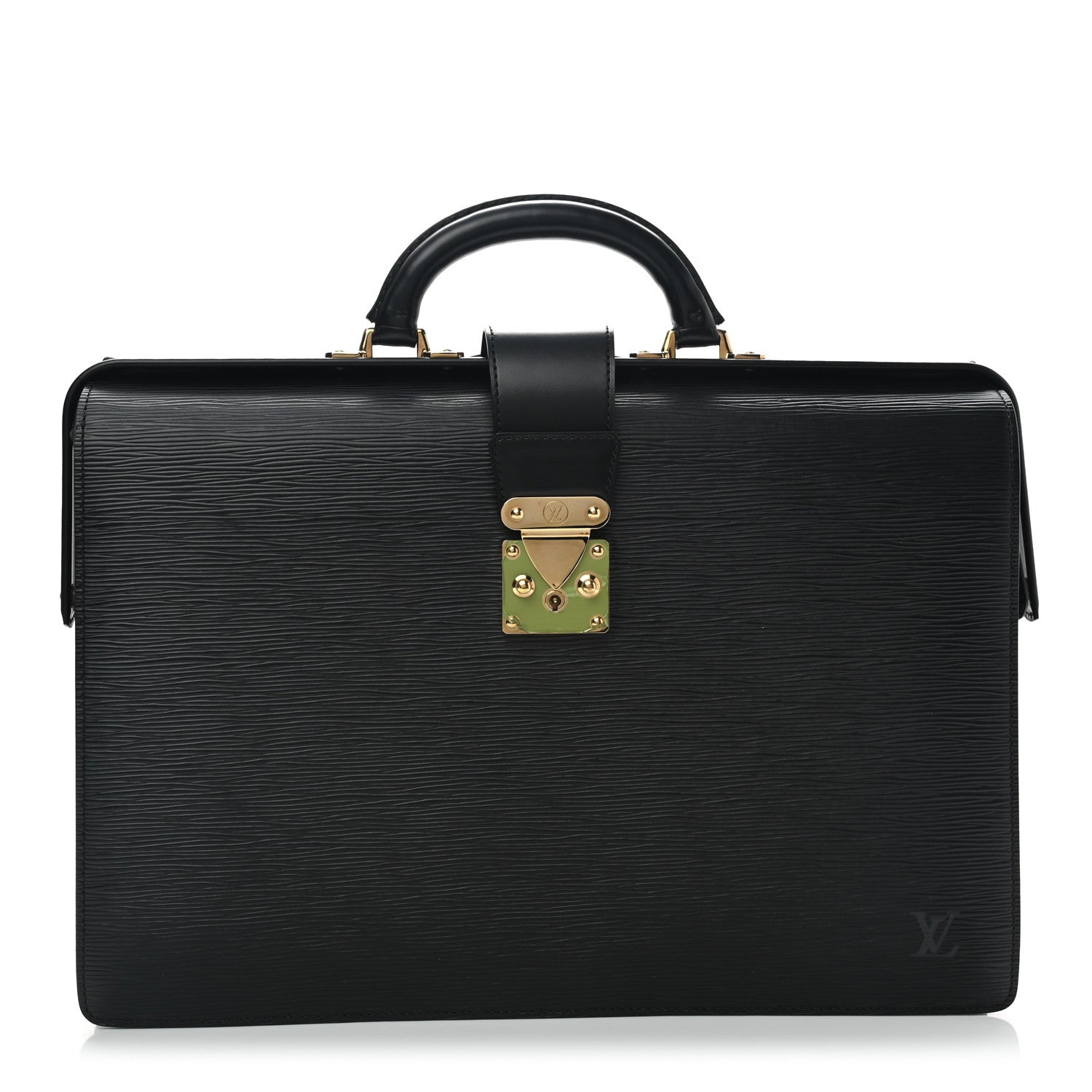 Louis Vuitton Epi Serviette Fermoir Briefcase Black 1 of 8