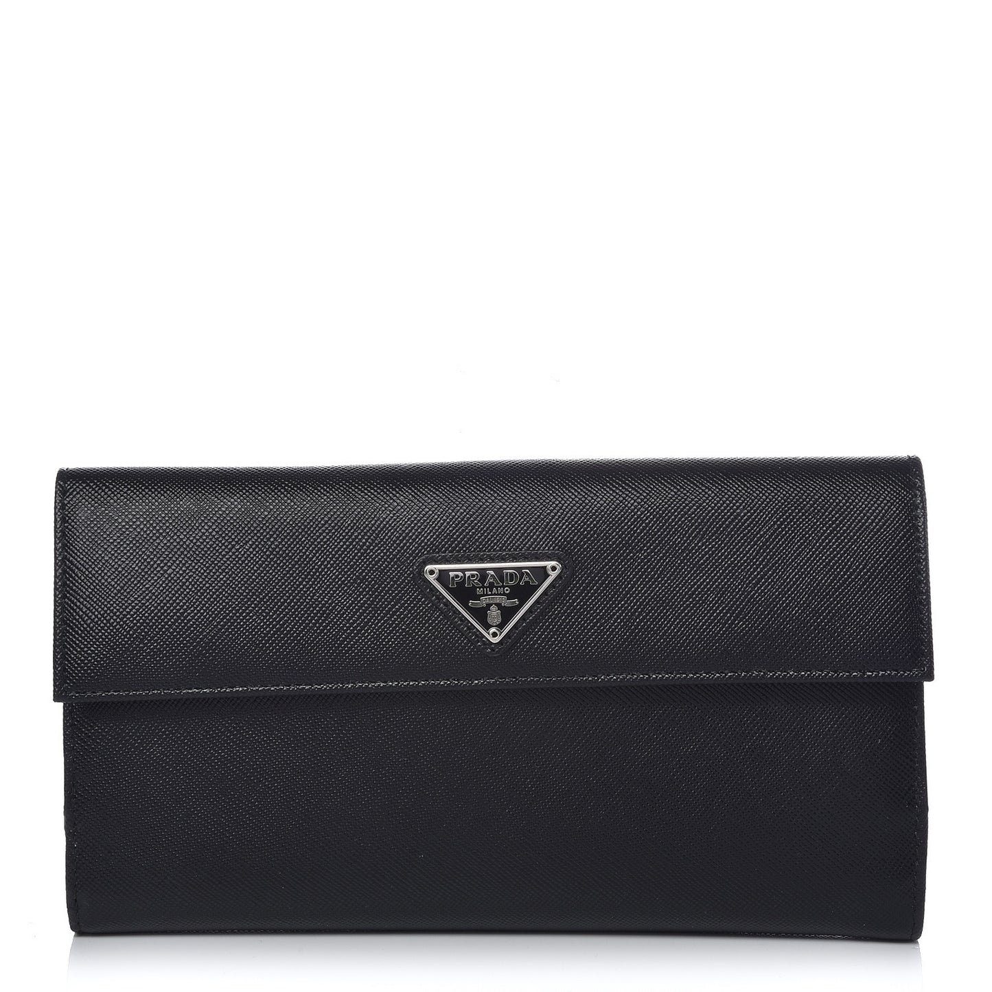 Saffiano Continental Flap Wallet Black