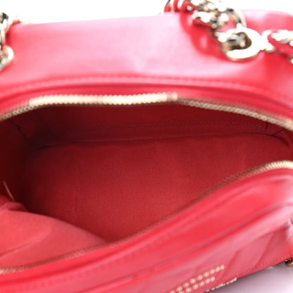 Chanel Lambskin Quilted Studded Beauty Begins Bag Fuchsia 5 of 9