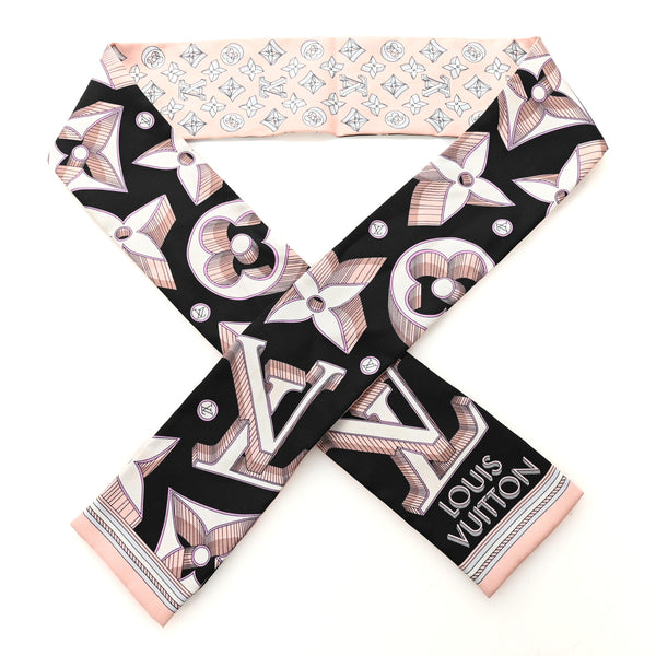 Louis Vuitton Silk Ultimate 3D Bandeau Rose Clair Black 1844354