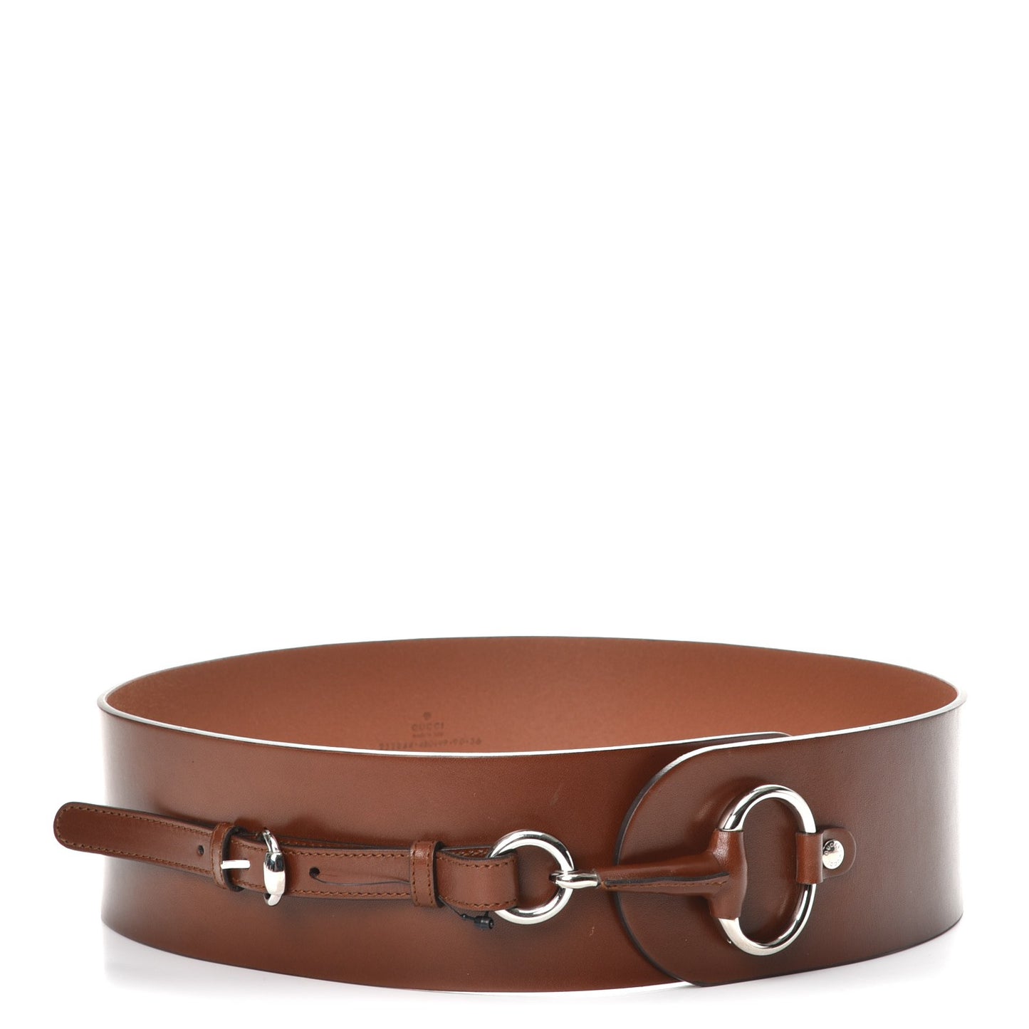 Calfskin Horsebit Wide Belt 90 36 Brown