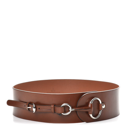 Gucci Calfskin Horsebit Wide Belt 90 36 Brown 1 of 8