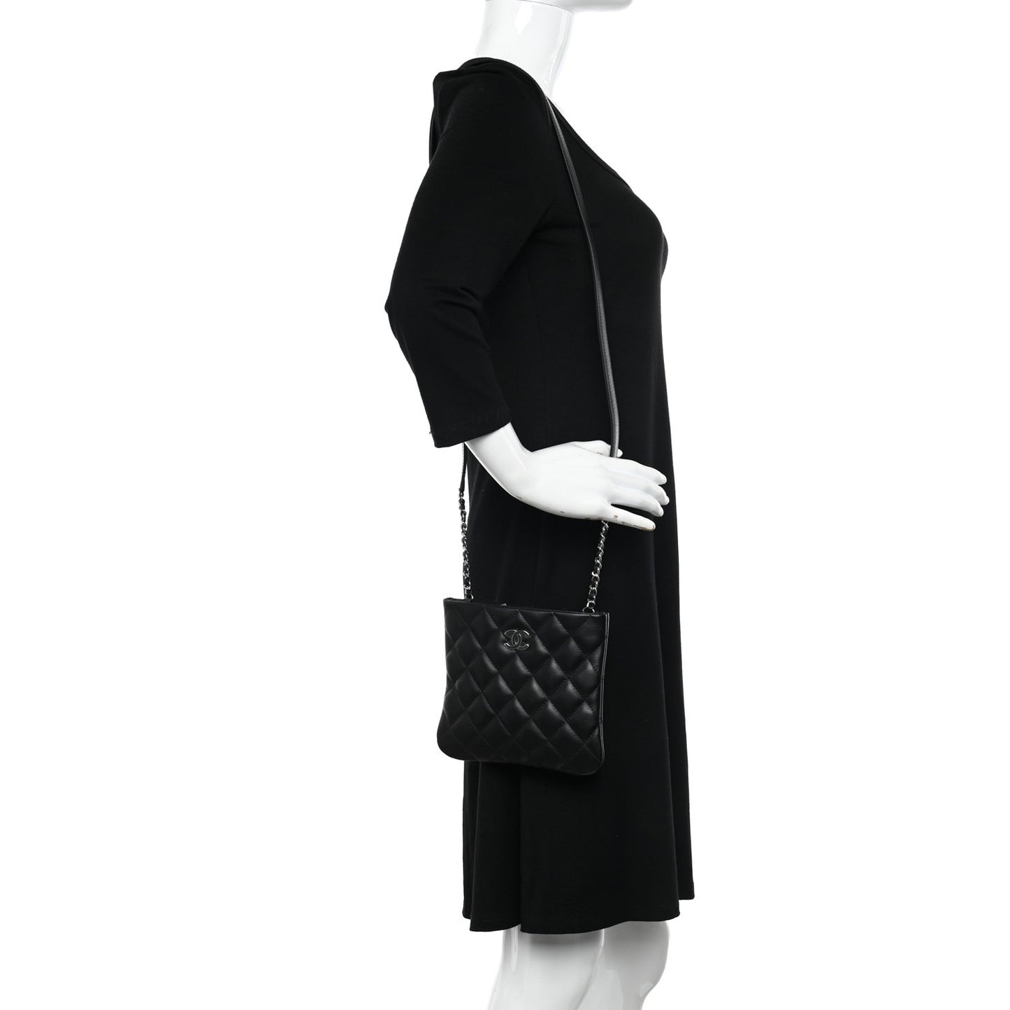 Lambskin Quilted Crossbody Bag Black