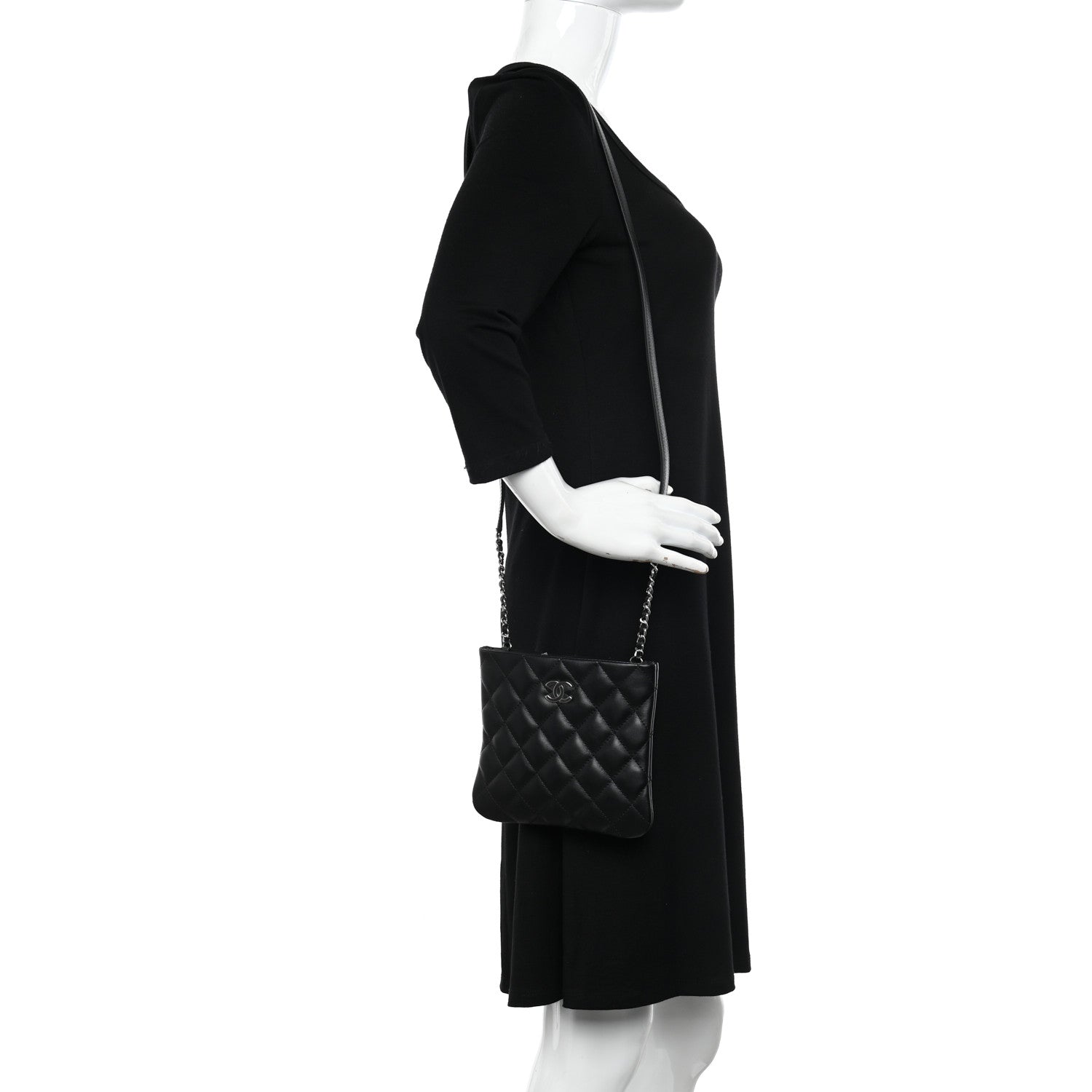 Chanel Lambskin Quilted Crossbody Bag Black 2 of 11