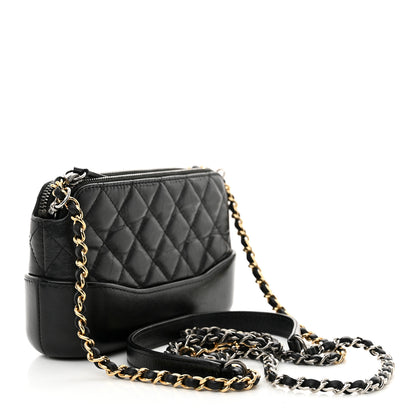 Chanel Aged Calfskin Quilted Small Gabrielle Clutch With Chain Black 3 of 16