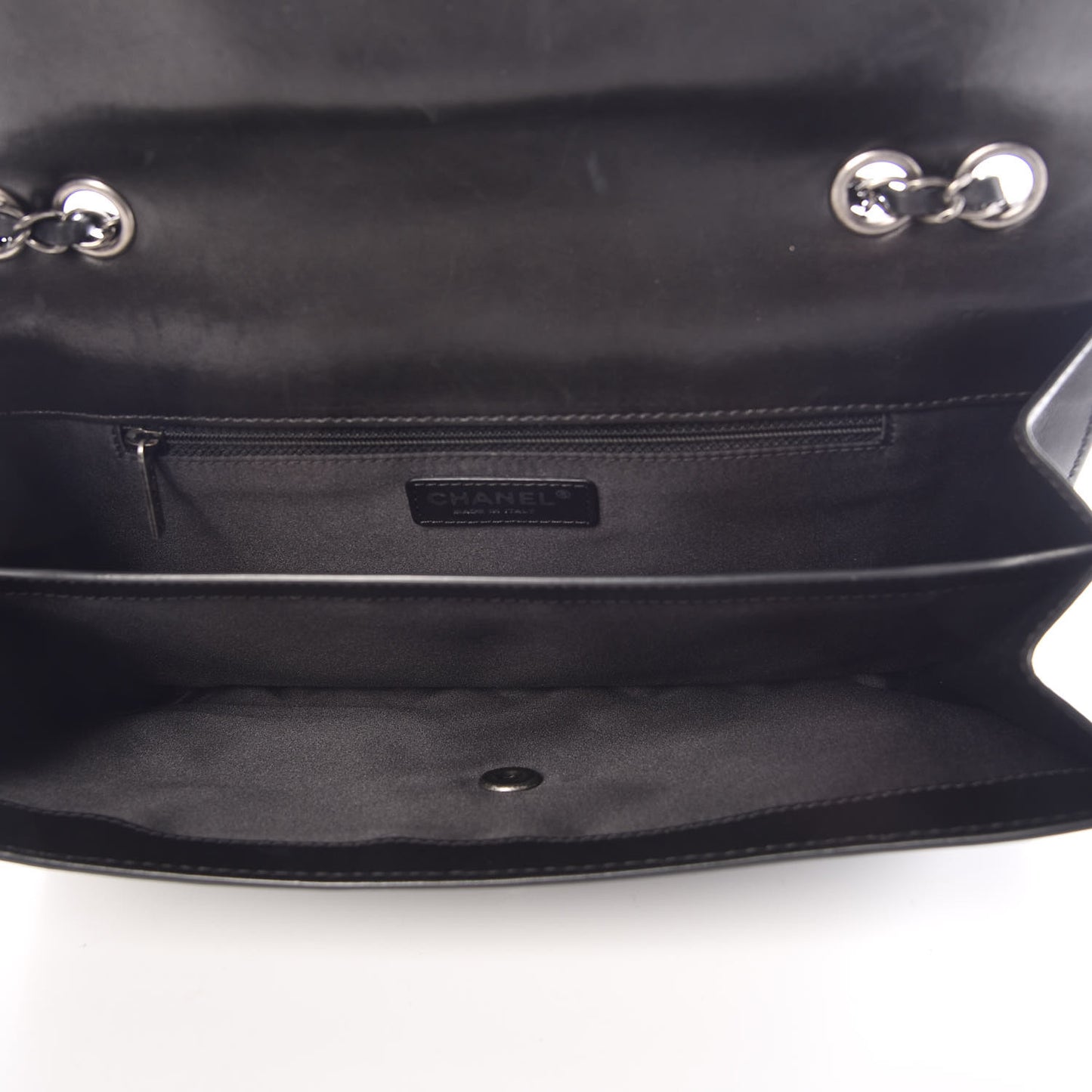 Lambskin Quilted Citizen Zip Flap Black
