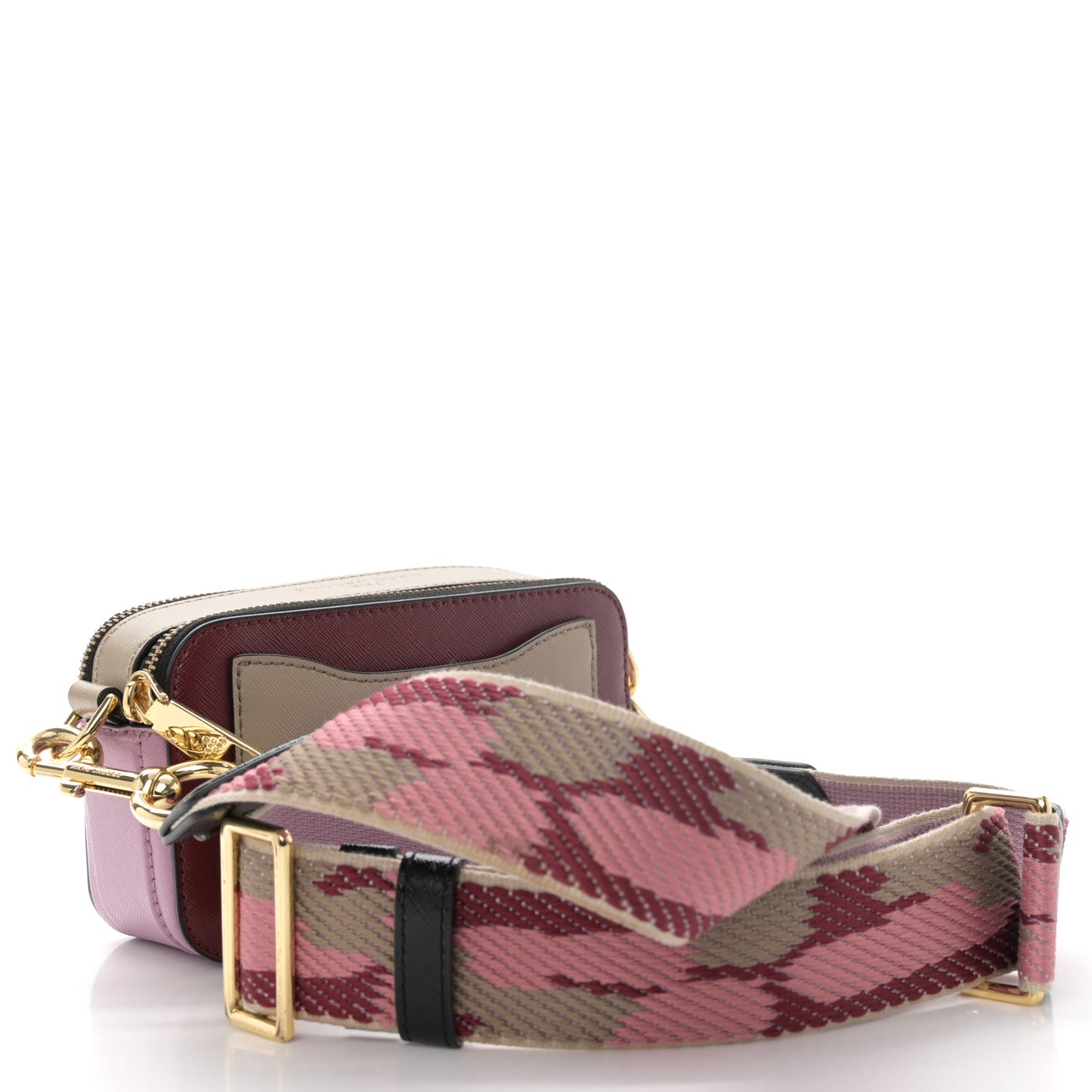 Saffiano Small Snapshot Camera Bag Burgundy Pink