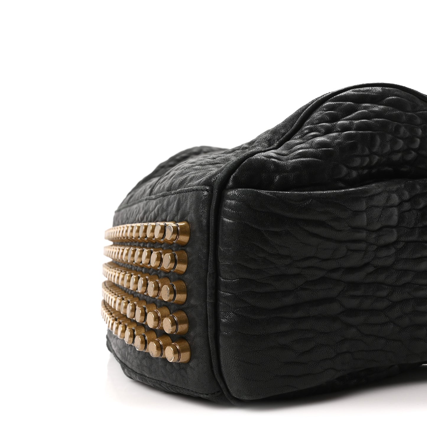 Pebbled Lambskin Rocco Black Antique Brass Hardware