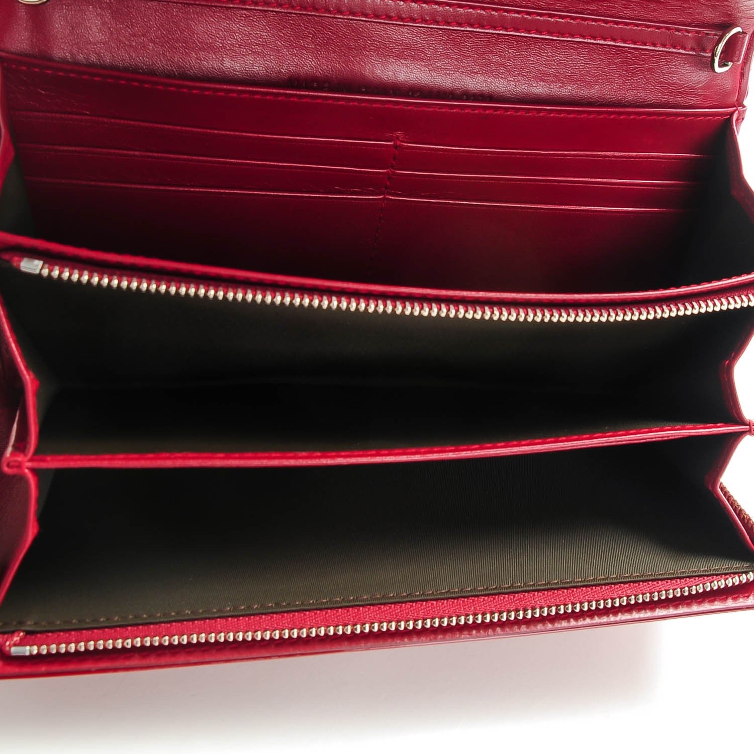 Christian Dior Patent Cannage Chain Wallet Red 7 of 7