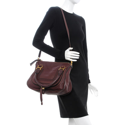 Chloe Calfskin Medium Marcie Satchel Wine Purple 2 of 10